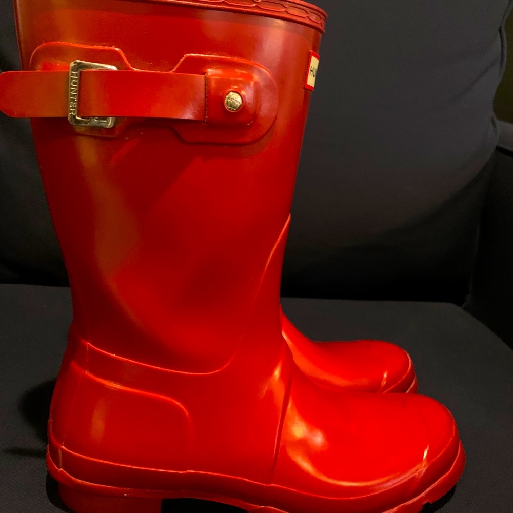 Red Hunter rain boots